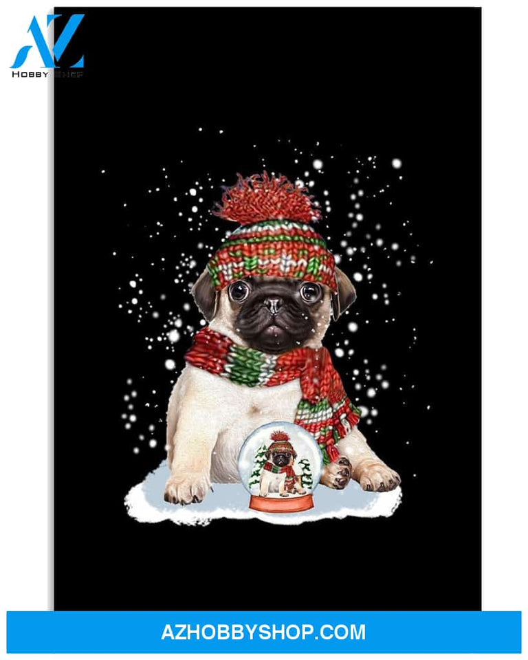 Pug Christmas Ball Gift For Pug Mom Dog Lover Canvas And Poster Wall Decor Visual Art