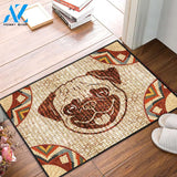 Pug Dog Close Wicker Rubber Doormat | Welcome Mat | House Warming Gift