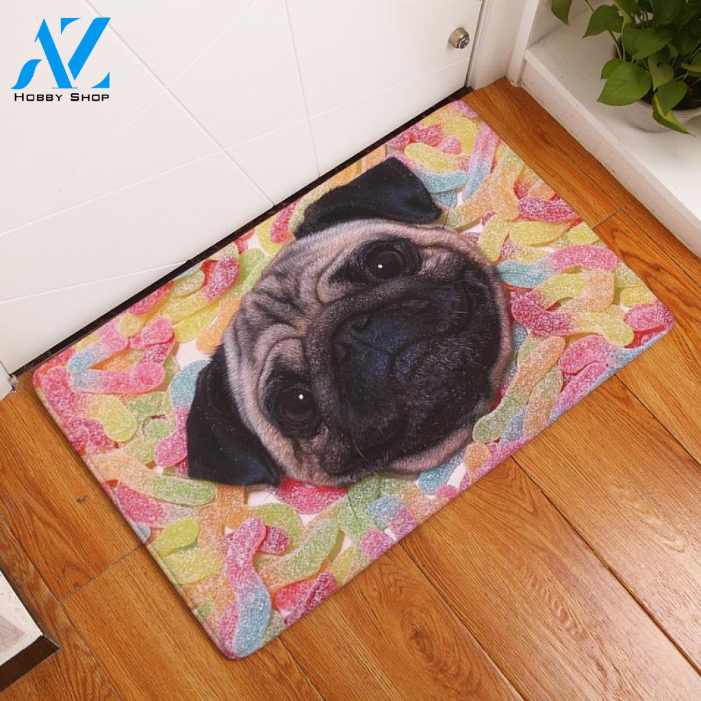 Pug Easy Clean Welcome DoorMat | Felt And Rubber | DO2217