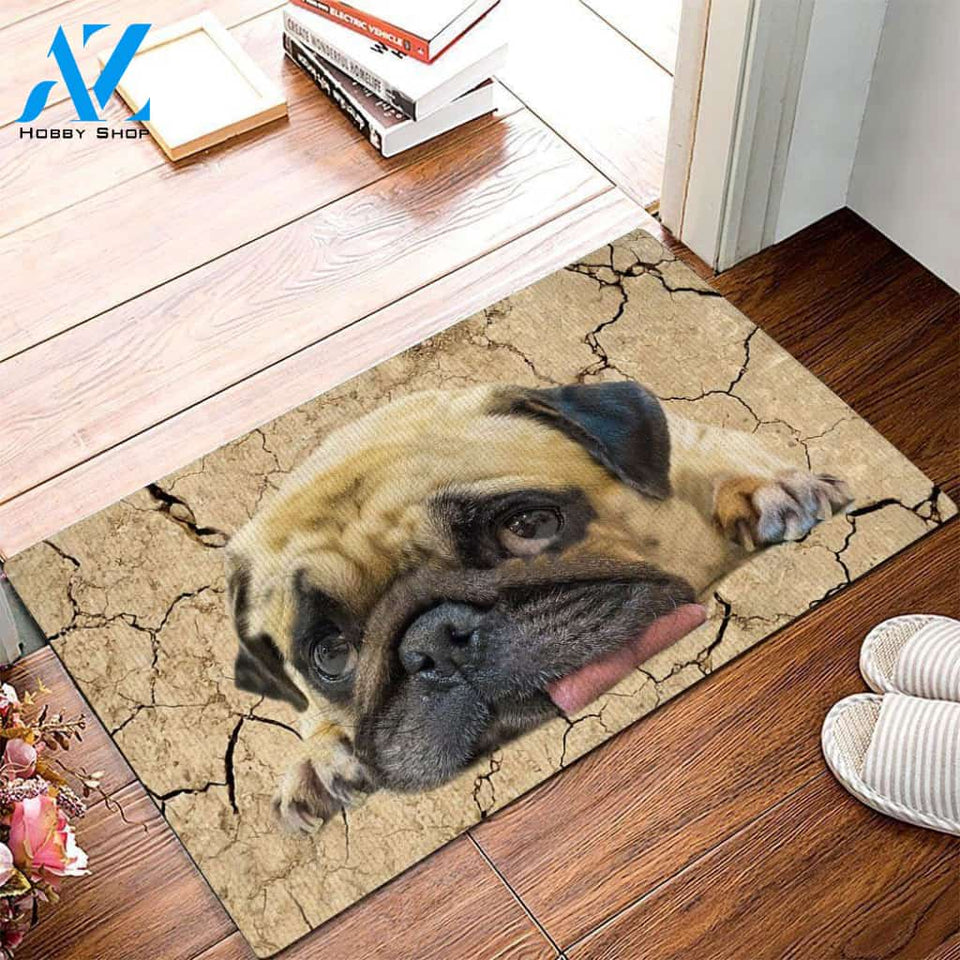 Pug From Ground Doormat | Welcome Mat | House Warming Gift