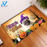 Pug Halloween Trick Or Treat - Door Mat | Welcome Mat | House Warming Gift