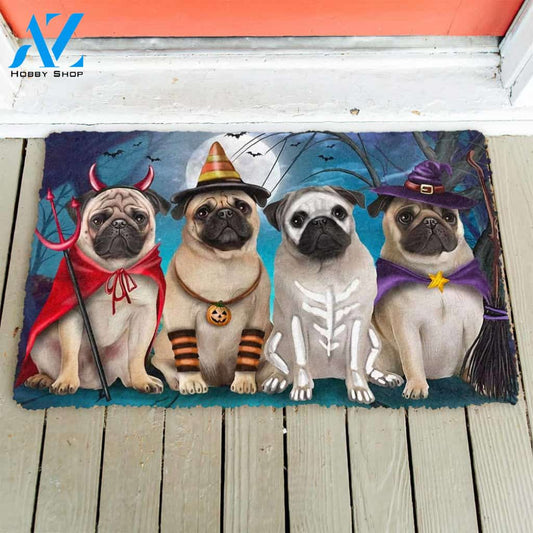 Pug Halloweenn Funny Doormat Gift For Dog Lovers Birthday Gift Home Decor Warm House Gift Welcome Mat Halloween Decor