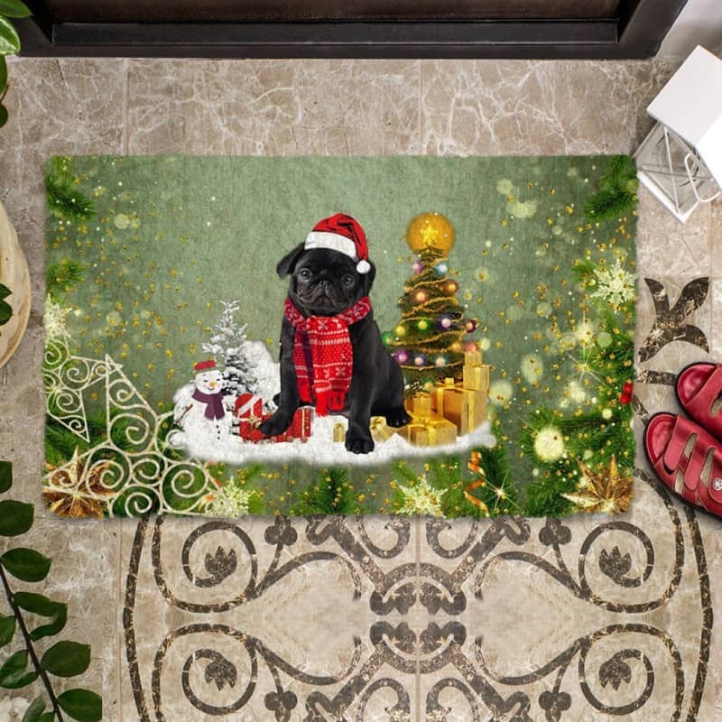 Pug Merry Christmas Doormat
