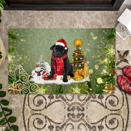 Pug Merry Christmas Doormat