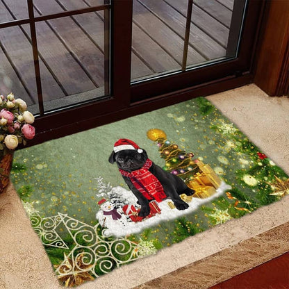 Pug Merry Christmas Doormat