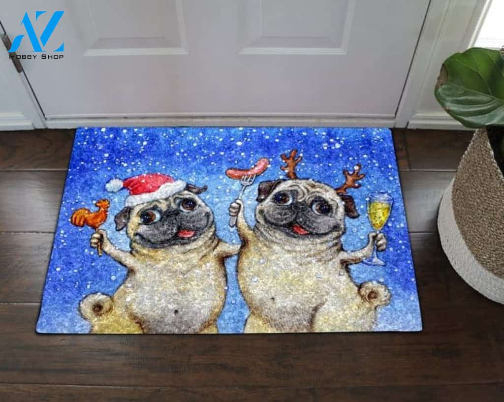 Pug Merry Pugs Doormat