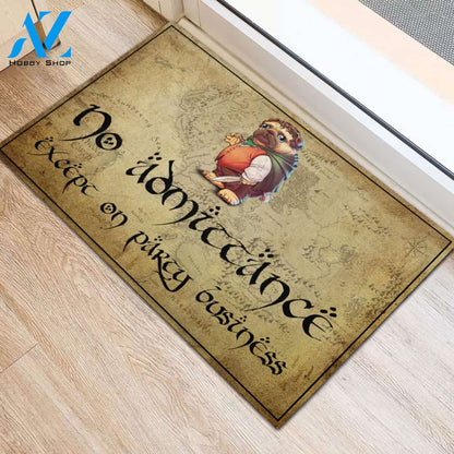 Pug No Admittance Except On Party Business Rubber Base Doormat