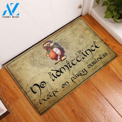Pug No Admittance Except On Party Business Rubber Base Doormat