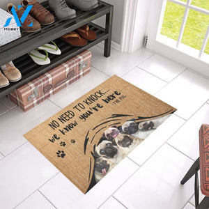 Pug No Need To Knock doormat | Welcome Mat | House Warming Gift