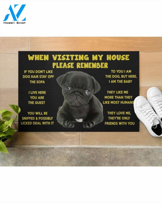 Pug Please Remember Doormat | Welcome Mat | House Warming Gift