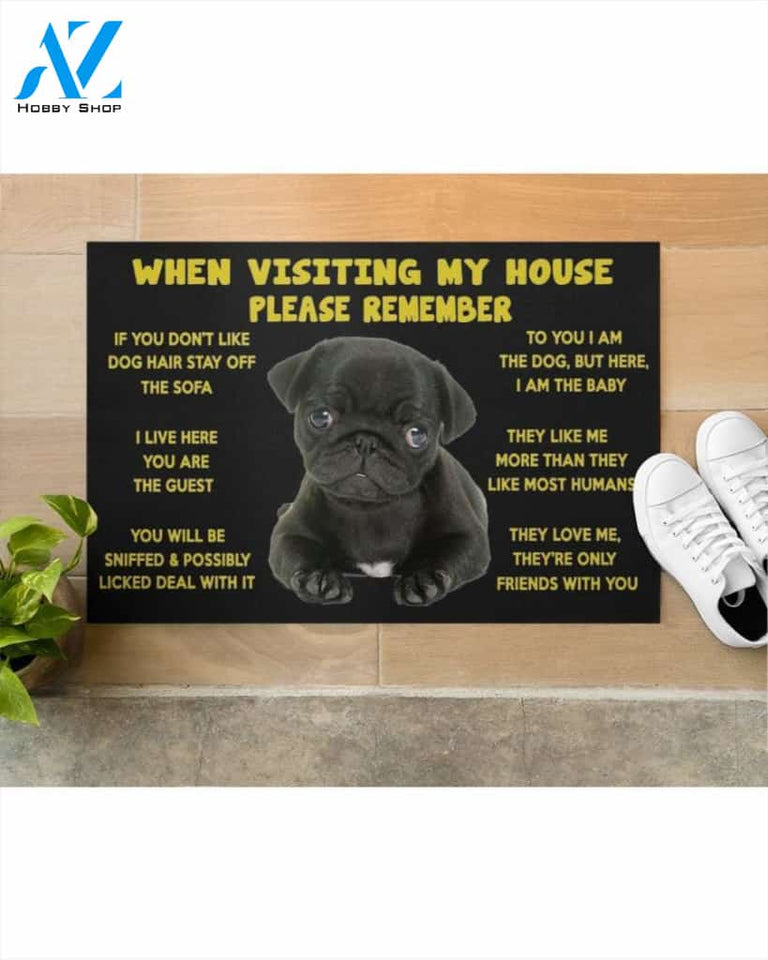 Pug Please Remember Doormat | Welcome Mat | House Warming Gift