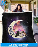 PUG To The Moon Fleece Blanket Gift For Pug Dog lovers, Gift For Family Friends Birthday Gift Home Decor Bedding Couch Sofa Soft And Comfy Cozy