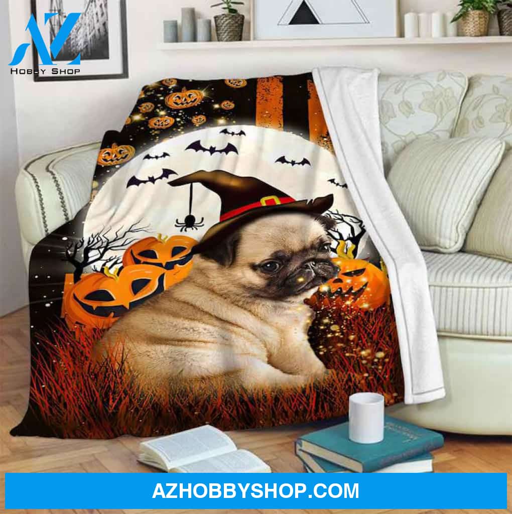 Pug Witch Blanket, Mink Blanket,Fleece Blanket,Sherpa Blanket,Special present,Anniversary , Dog Blanket Home Decor Bedding Couch Sofa Soft and Comfy Cozy