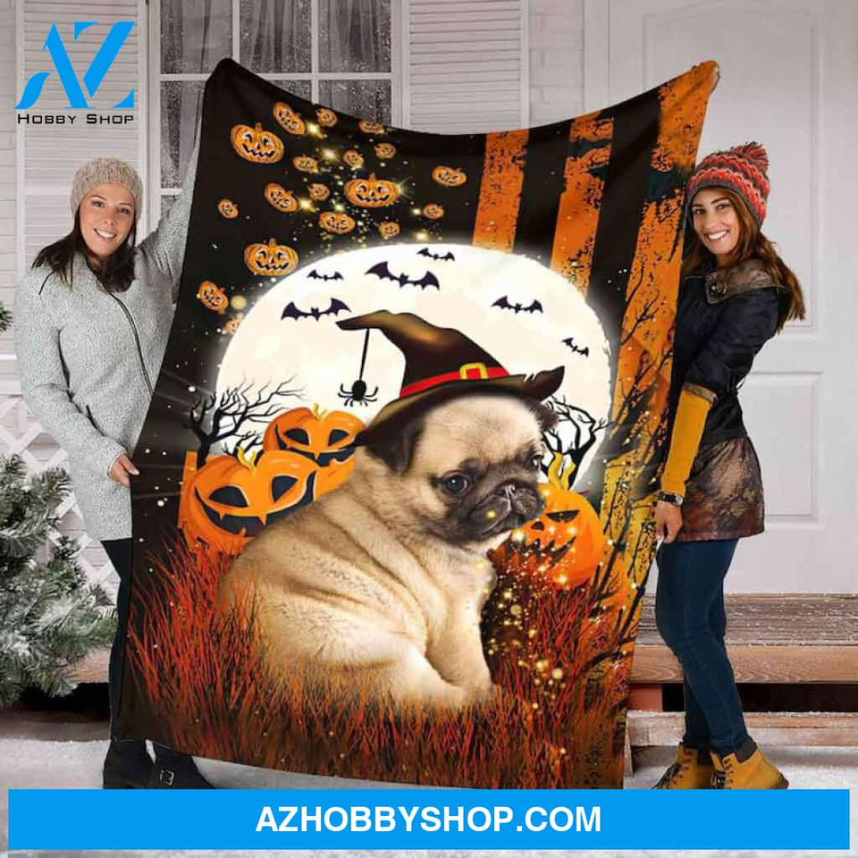 Pug Witch Blanket, Mink Blanket,Fleece Blanket,Sherpa Blanket,Special present,Anniversary , Dog Blanket Home Decor Bedding Couch Sofa Soft and Comfy Cozy