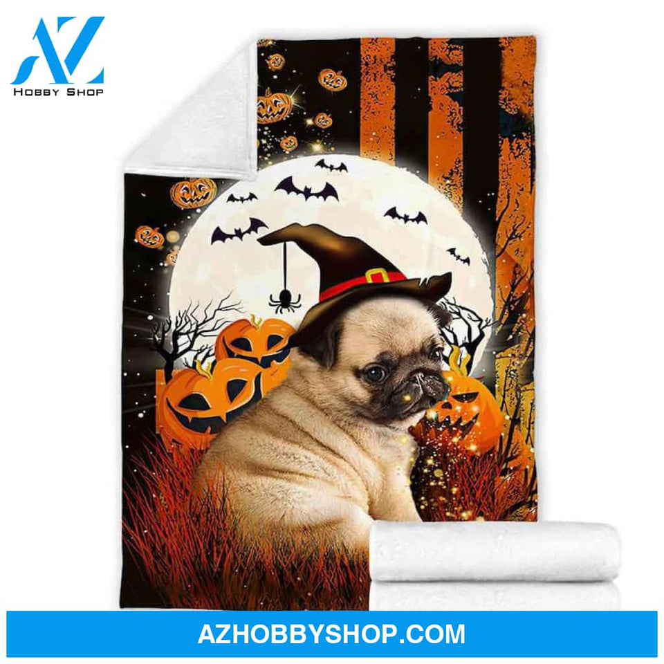 Pug Witch Blanket, Mink Blanket,Fleece Blanket,Sherpa Blanket,Special present,Anniversary , Dog Blanket Home Decor Bedding Couch Sofa Soft and Comfy Cozy