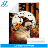 Pug Witch Blanket, Mink Blanket,Fleece Blanket,Sherpa Blanket,Special present,Anniversary , Dog Blanket Home Decor Bedding Couch Sofa Soft and Comfy Cozy