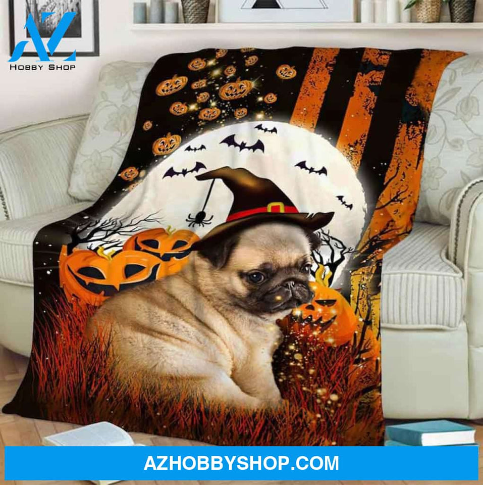 Pug Witch Blanket, Mink Blanket,Fleece Blanket,Sherpa Blanket,Special present,Anniversary , Dog Blanket Home Decor Bedding Couch Sofa Soft and Comfy Cozy