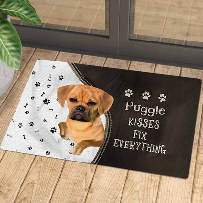 Puggle Kisses Fix Everything Doormat