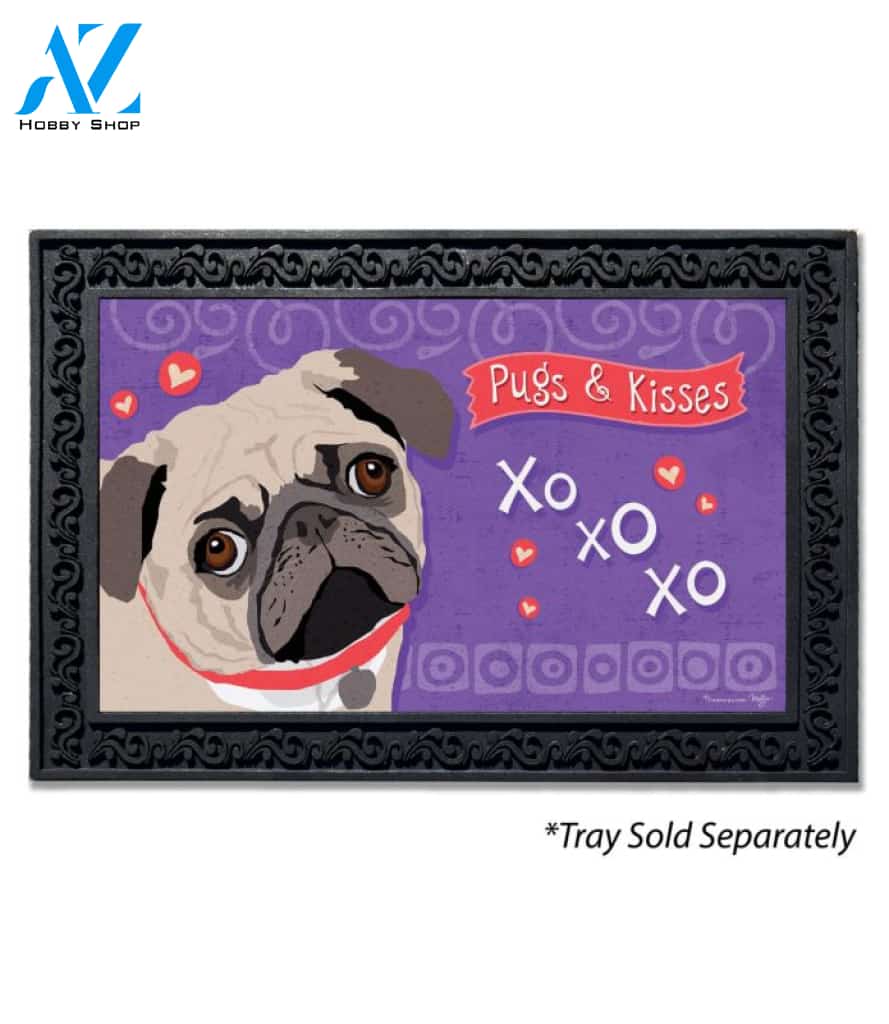 Pugs & Kisses Doormat - 18" x 30"
