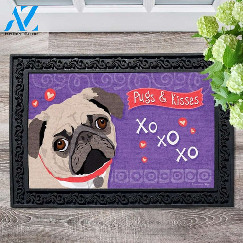 Pugs & Kisses Doormat - 18" x 30"