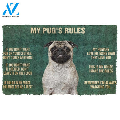 Gearhumans Gearhuman 3D Pug's Rules Doormat