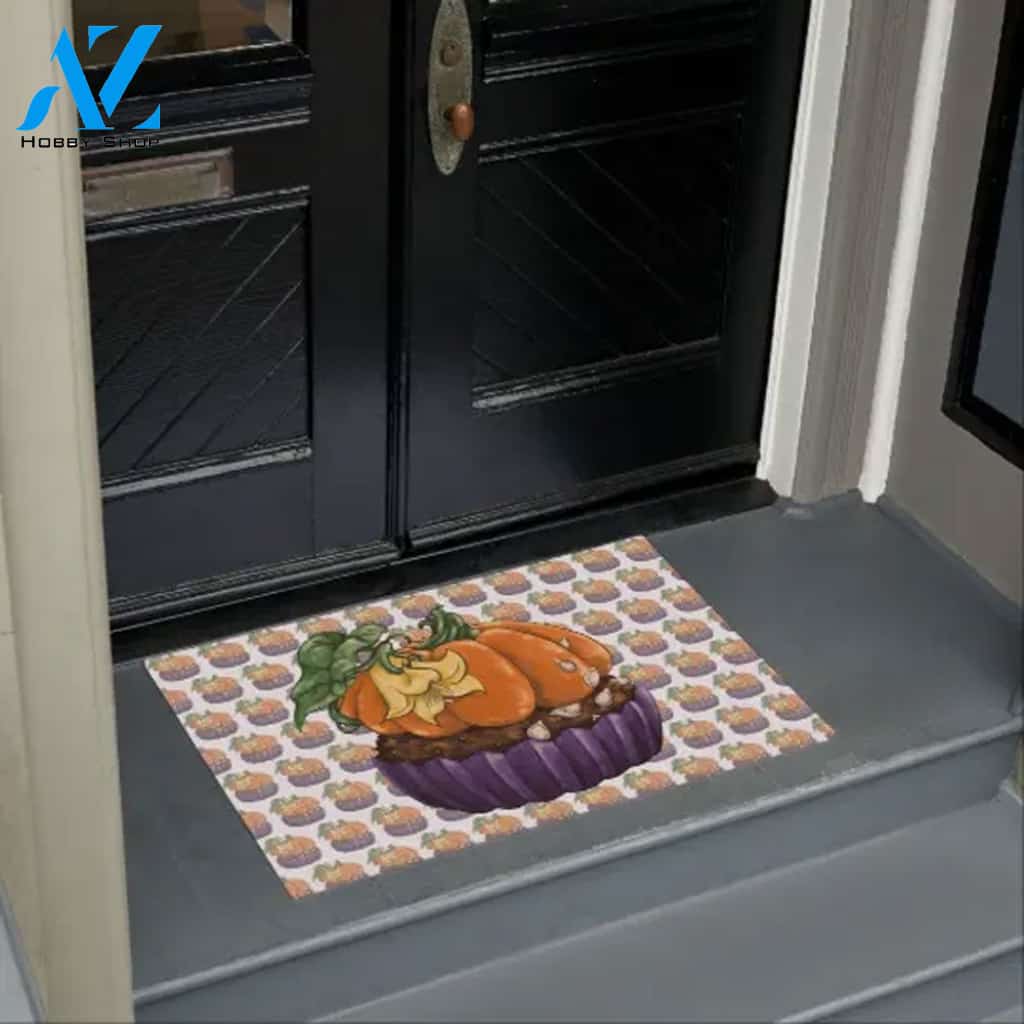 Pumpkin Cupcake Doormat Housewarming Gift Family Welcome Mat Gift For Friend Family