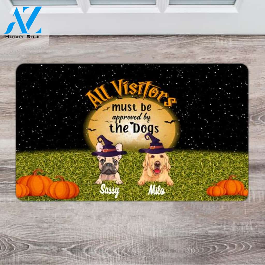 Personalized Pumpkin Doormat - Gifts For Halloween Lovers - Up To 6 Dogs