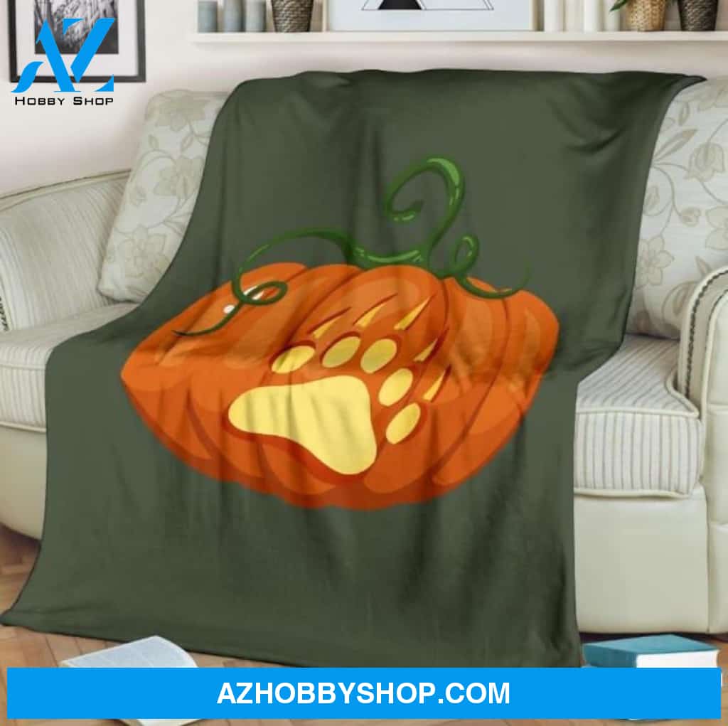 Pumpkin Fleece Blanket Scary Pumpkin Halloween Gift, Halloween Decor