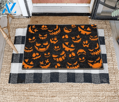 Pumpkin Halloween Face Doormat, Halloween Doormat, Fall Welcome Mat, Gift For Friend Family Decor Warm House Gift Welcome Mat
