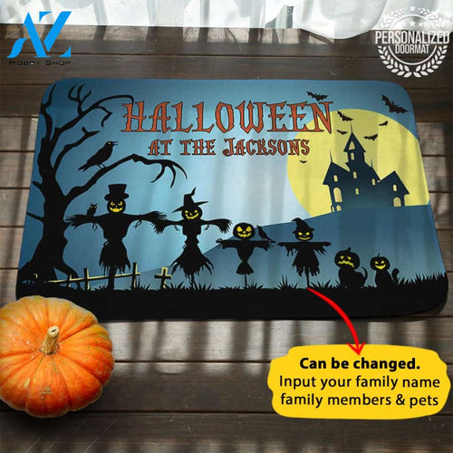 Pumpkin Halloween Personalized Doormat