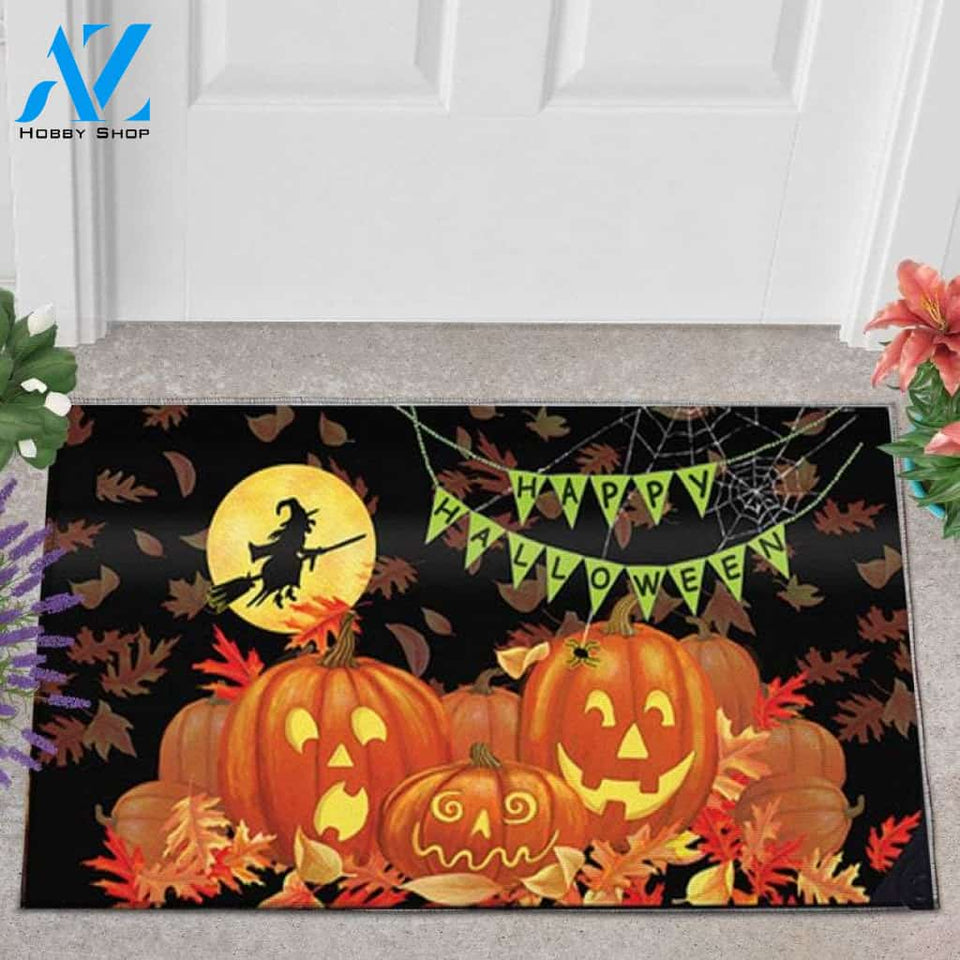 Pumpkin Happy Halloween Doormat Welcome Mat Housewarming Gift Home Decor Funny Doormat Gift For Friend Gift For Family Halloween Day Gift
