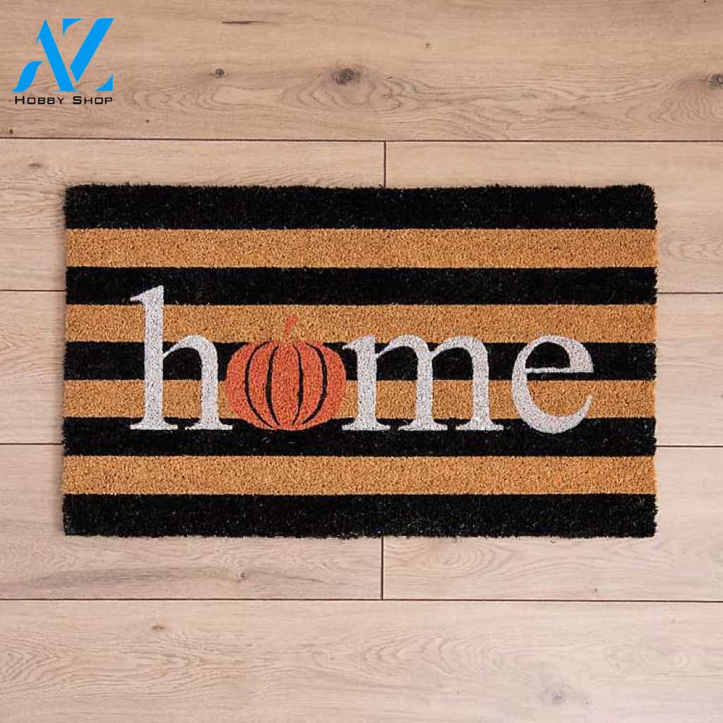 Pumpkin Home Easy Clean Welcome DoorMat | Felt And Rubber | DO3142