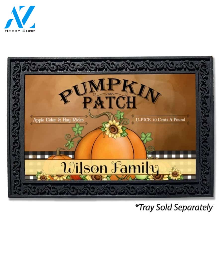 Pumpkin Patch Personalized Doormat - 18" x 30"