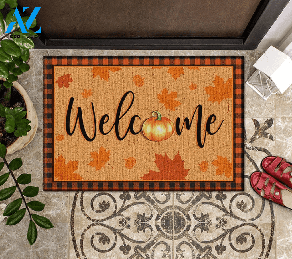 Pumpkin Welcome Autumn Doormat Welcome Mat Housewarming Gift Home Decor Farmhouse Funny Doormat Gift For Friend Happy Autumn Gift Idea
