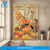 Pumpkin with hummingbird - Today I choose joy - Jesus Portrait Canvas Prints, Wall Art