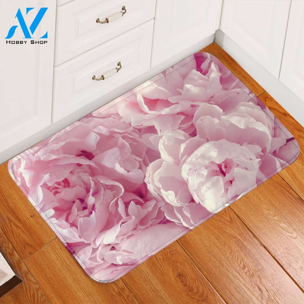 Pure Pink Flowers Door Mat