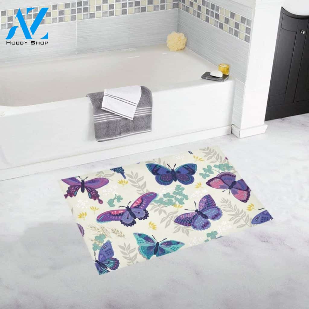Purple Butterfly Doormat Welcome Mat Housewarming Gift Home Decor Funny Doormat Gift For Butterfly Lovers Gift For Friend Birthday Gift