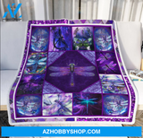 Purple Dragonfly Fleece Blanket Gift Idea For Dragonfly Lovers Gift For Friend Family Home Decor Bedding Couch Sofa Soft And Comfy Cozy