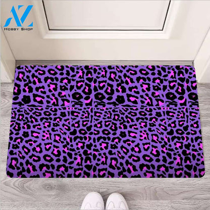 Purple Leopard Door Mat