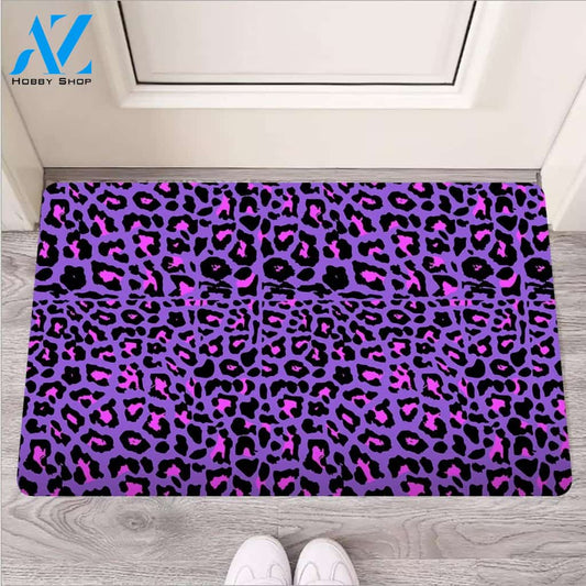 Purple Leopard Door Mat