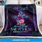 Purple Mandala Jesus Faith Fleece Blanket