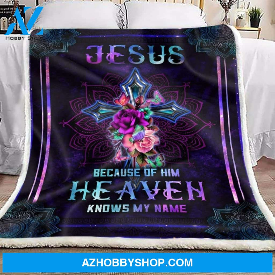 Purple Mandala Jesus Faith Fleece Blanket