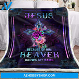 Purple Mandala Jesus Faith Fleece Blanket