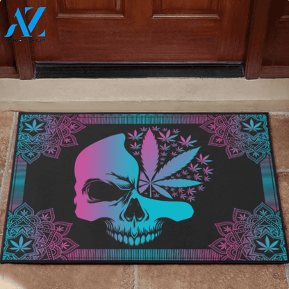 Purple Mandala Skull Leaf Funny Indoor And Outdoor Doormat Gift For Friend Family Birthday Gift Decor Warm House Gift Welcome Mat