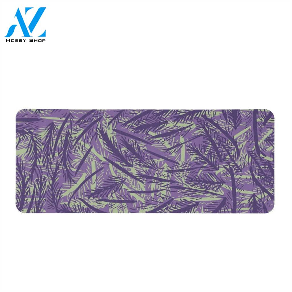 Purple Rose, Foam Green & Gentian Violet Rectangular Doormat