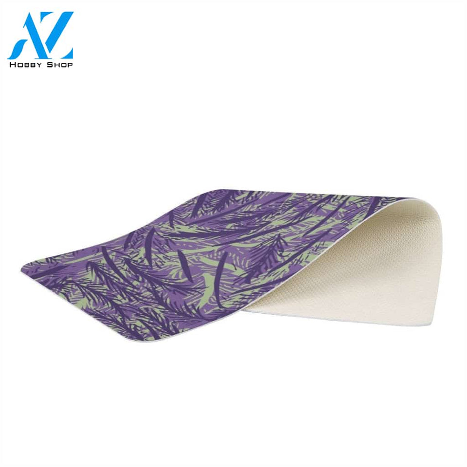 Purple Rose, Foam Green & Gentian Violet Rectangular Doormat