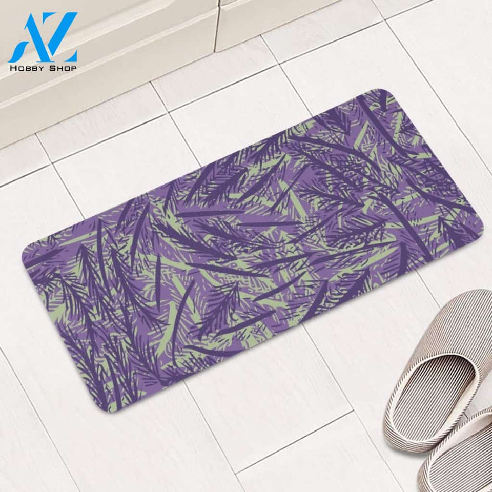 Purple Rose, Foam Green & Gentian Violet Rectangular Doormat