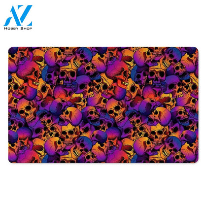 Purple Skull Door Mat