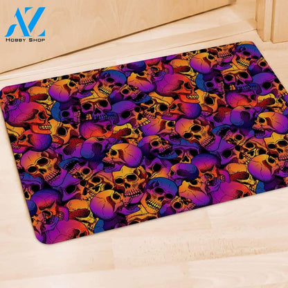 Purple Skull Door Mat