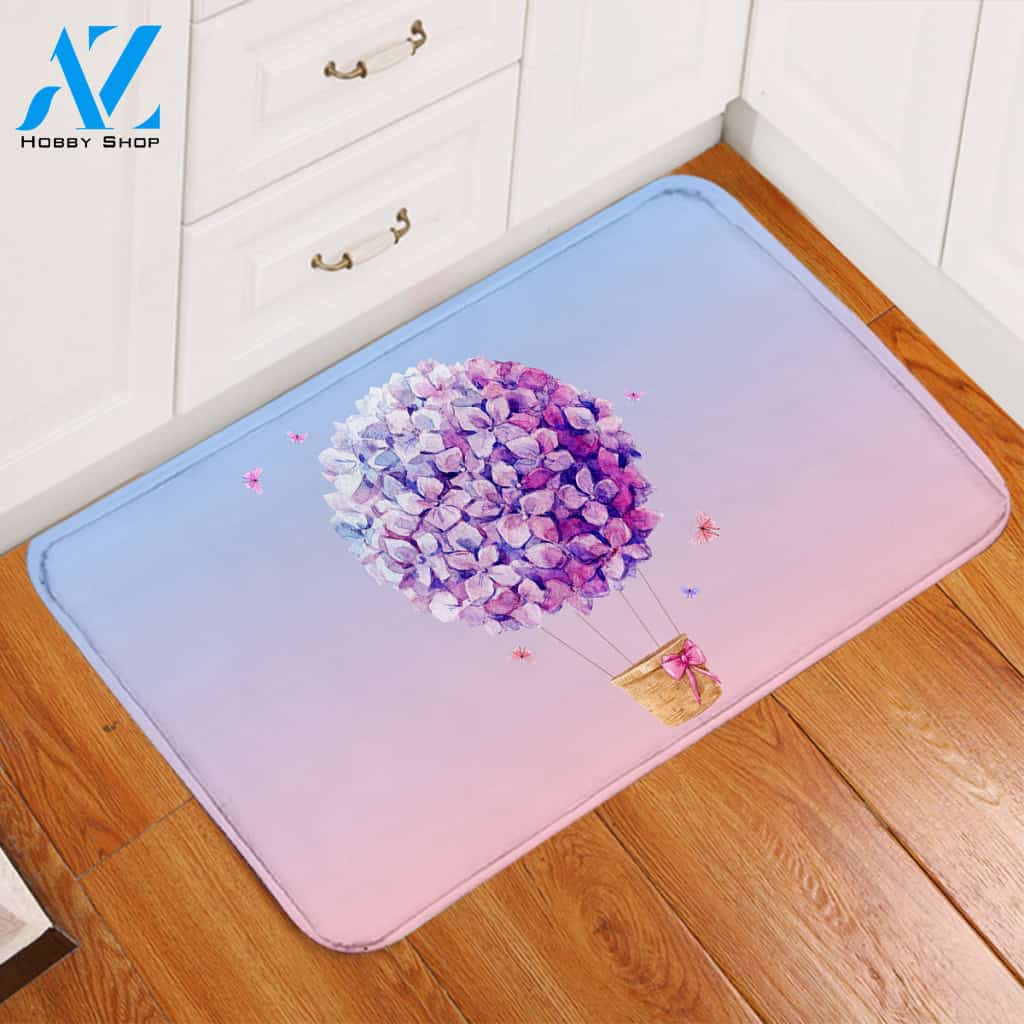 Purples Flowers Balloon Door Mat